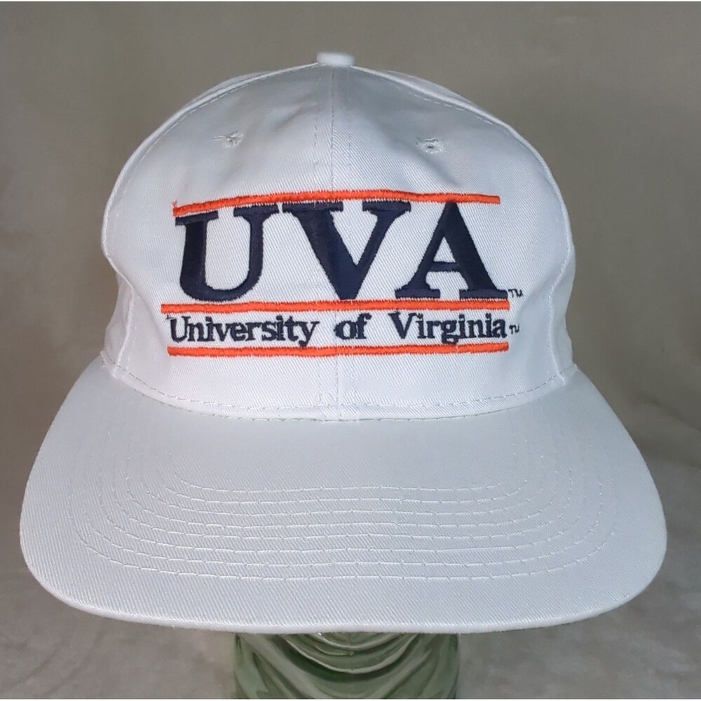 UVA Virginia Cavaliers Hat Split Bar Vintage 90s Cap Snapback White The Game